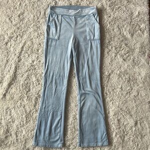 Chic Light Blue Velour Pants